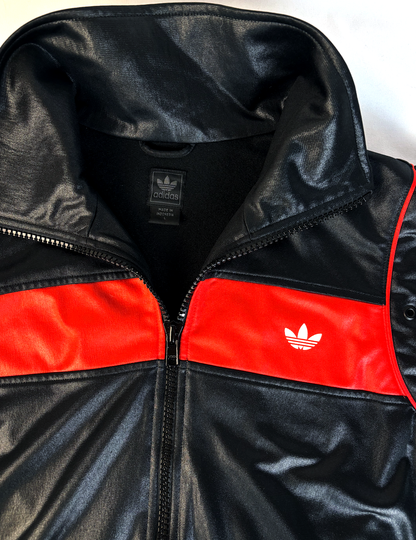 Adidas jacket high neck red