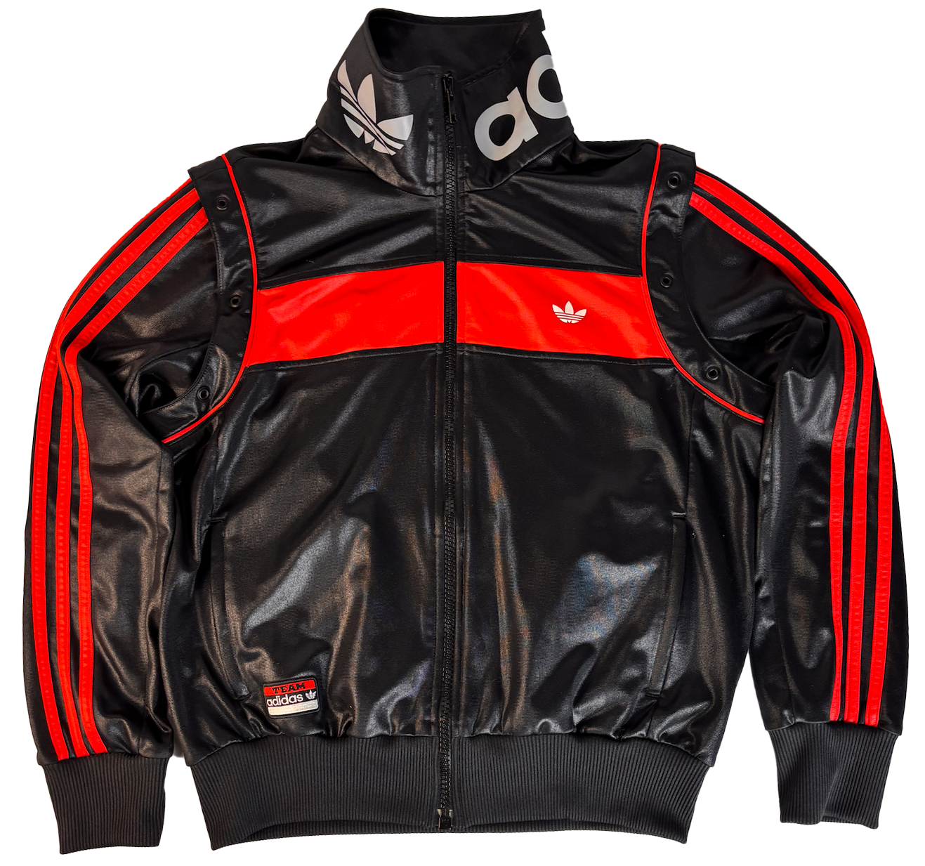 Adidas jacket high neck red