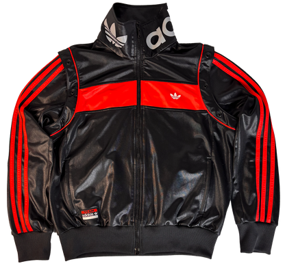 Adidas jacket high neck red