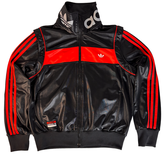 Adidas jacket high neck red
